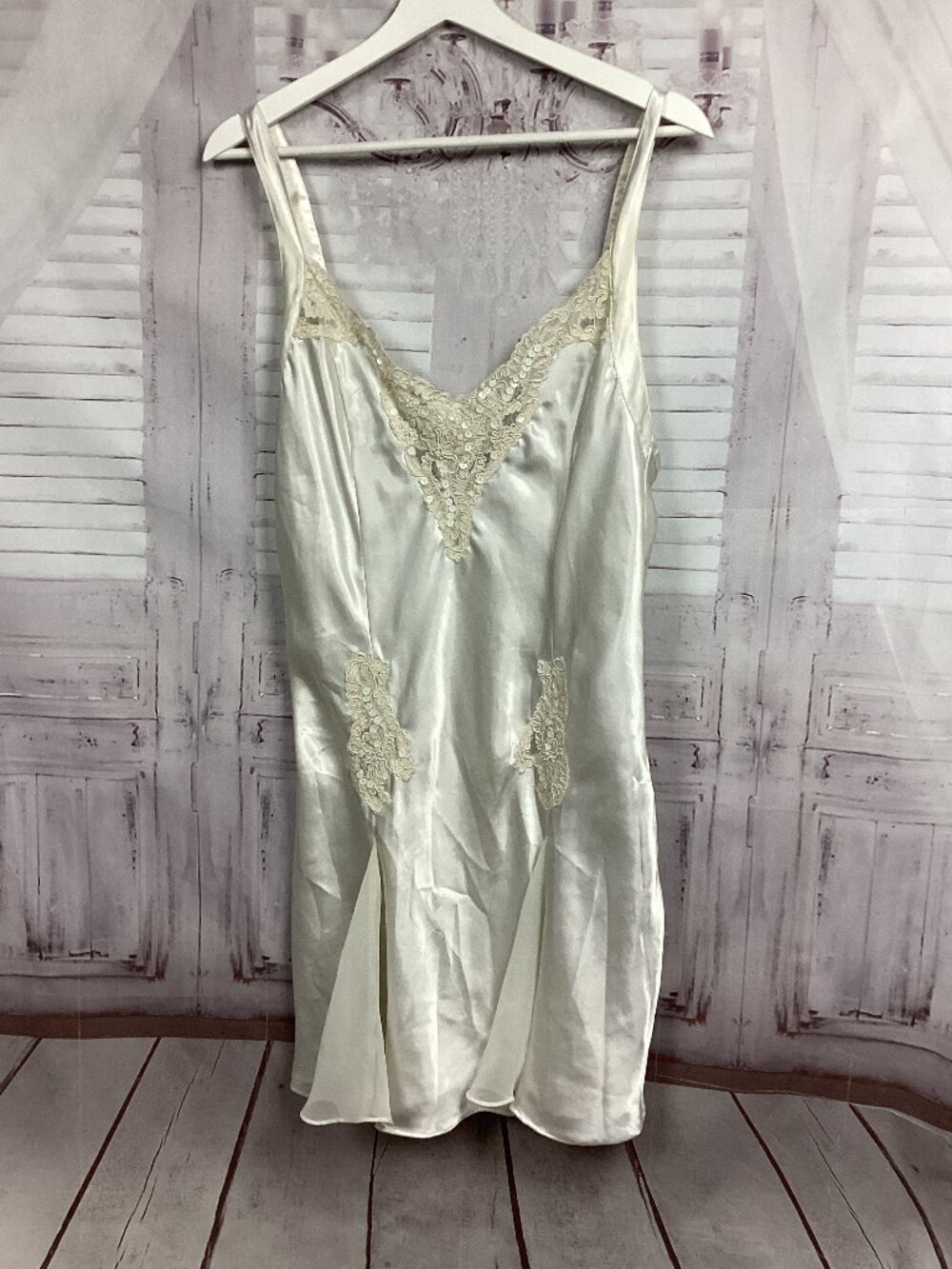 Victoria's Secret White Satin Slip Nightgown Short L